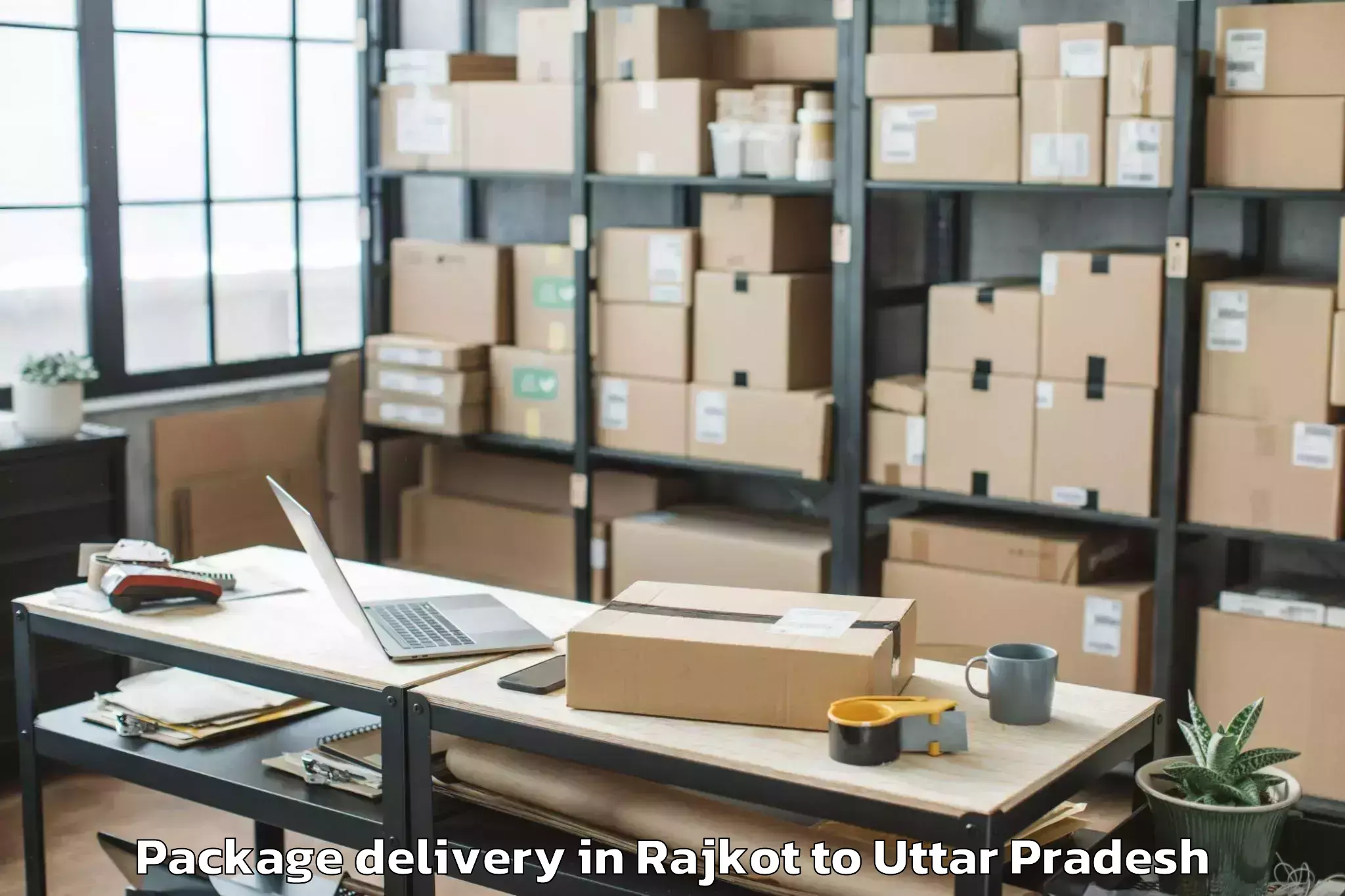 Rajkot to Lulu Mall Lucknow Package Delivery